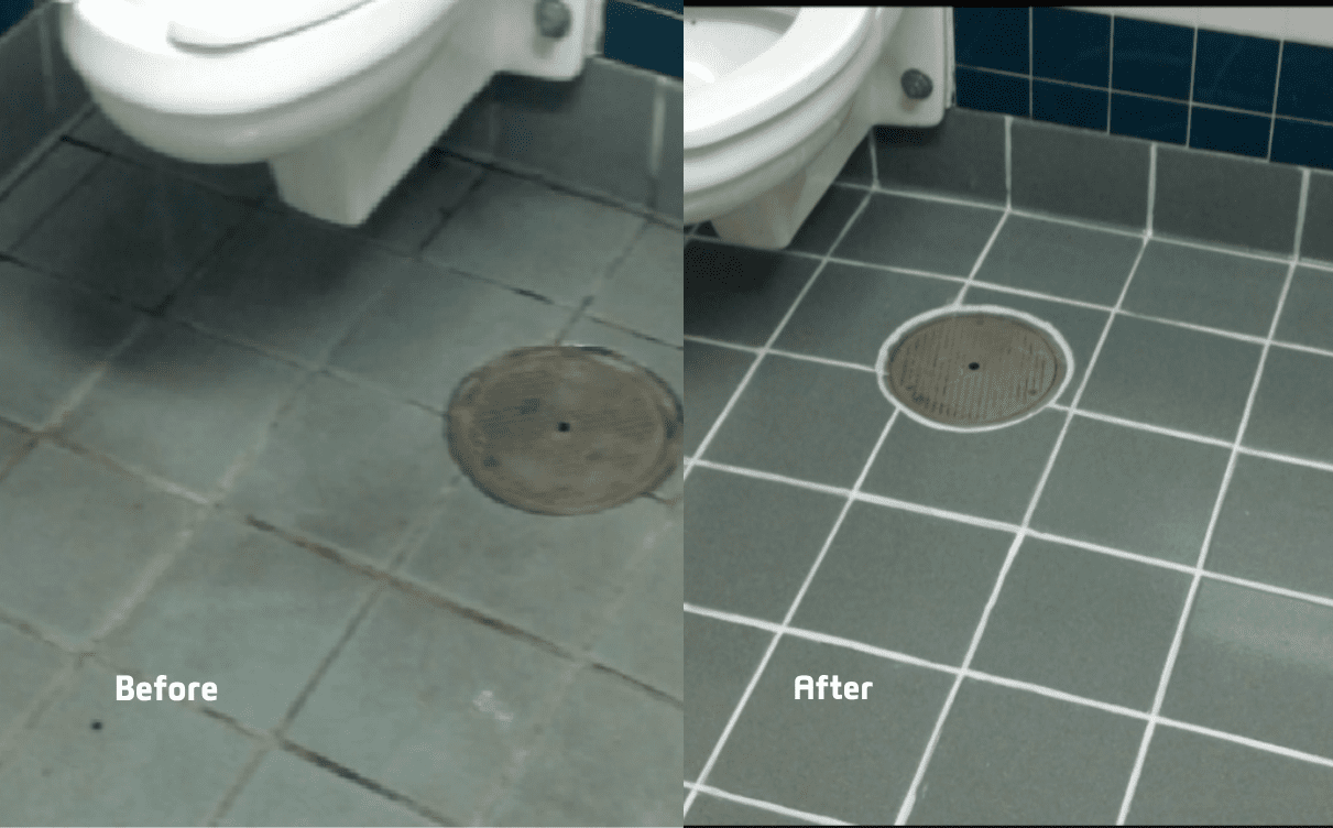 Before and After near toilet