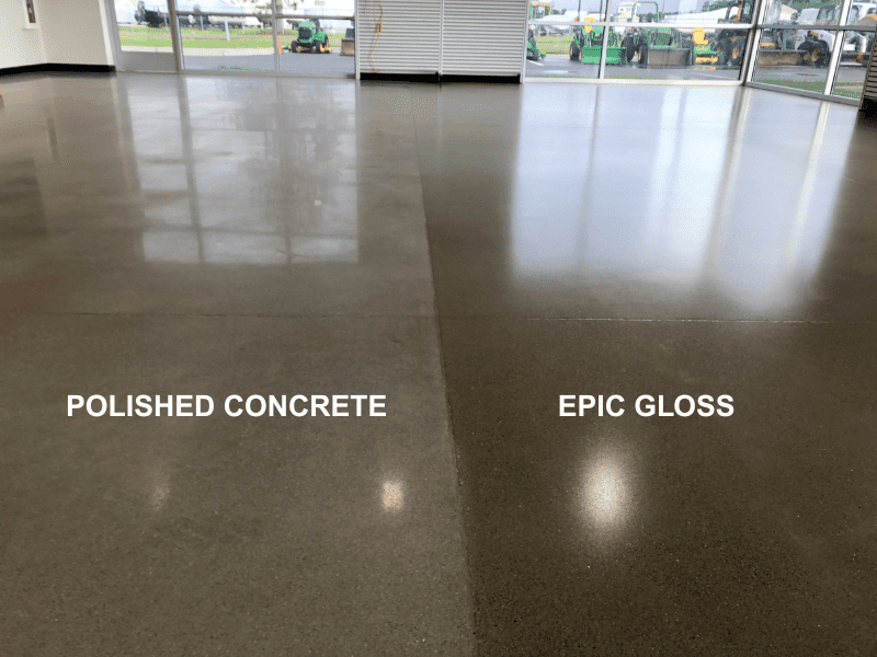 polished vs. concrete coated with EPIC